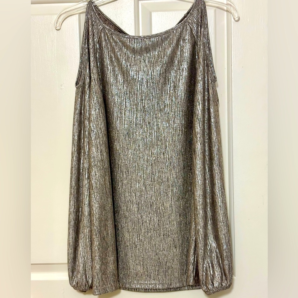 INC International Concepts Shiny Silver Top